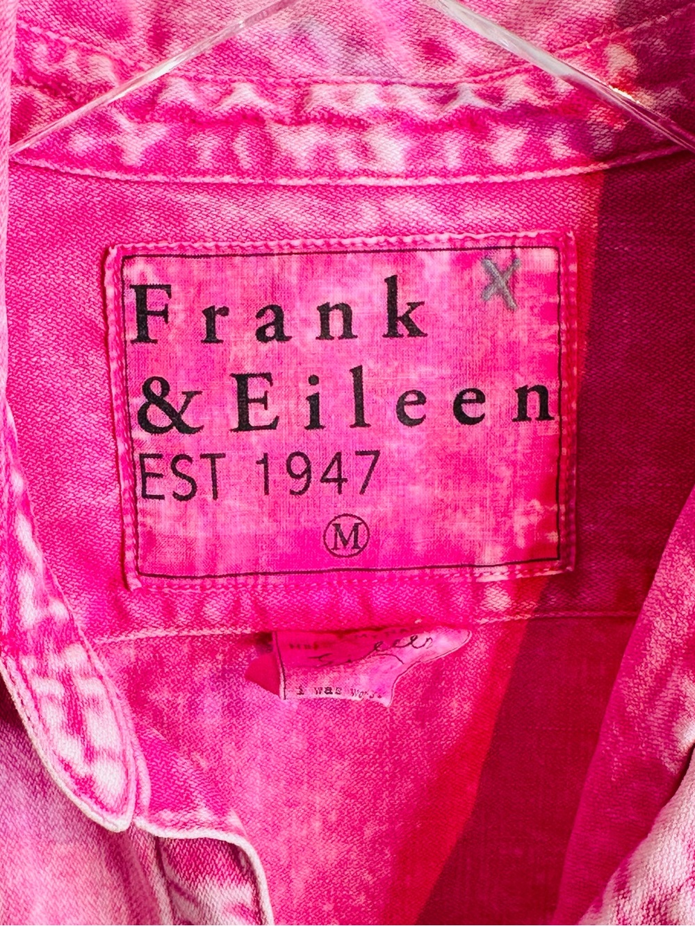 Frank & Eileen Pink Mineral Acid Wash Button Down Shirt Top - Picture 11 of 16